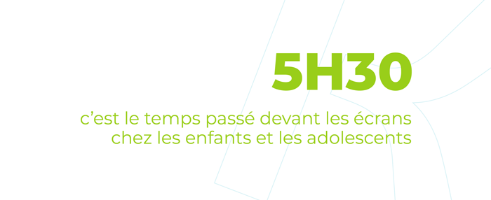 5h30, c'est le temps passé devant les écrans chez les enfants et des adolescents.