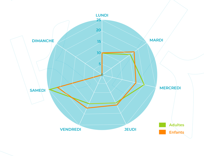 Consommation journalière en optique (en %)